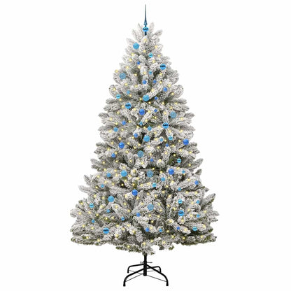 Kunstkerstboom Groen en Wit 240 cm PVC en Metaal