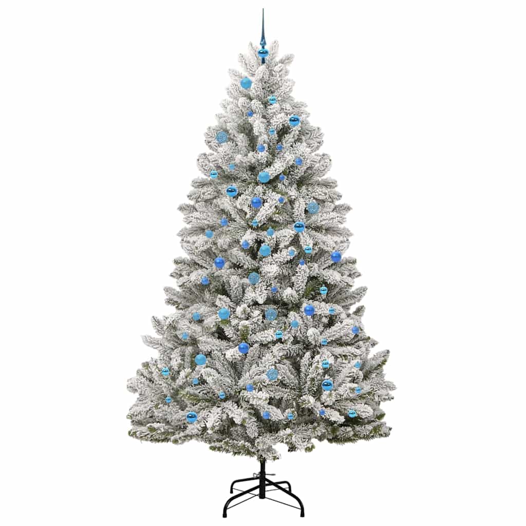 Kunstkerstboom Groen en Wit 240 cm PVC en Metaal