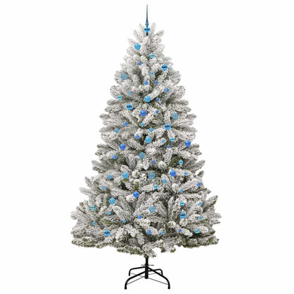 Kunstkerstboom Groen en Wit 240 cm PVC en Metaal