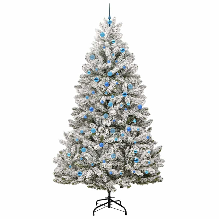 Kunstkerstboom Groen en Wit 240 cm PVC en Metaal