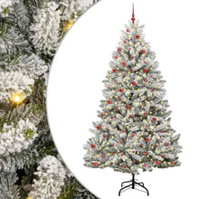 Kunstkerstboom Groen en Wit 270 cm PVC en Metaal