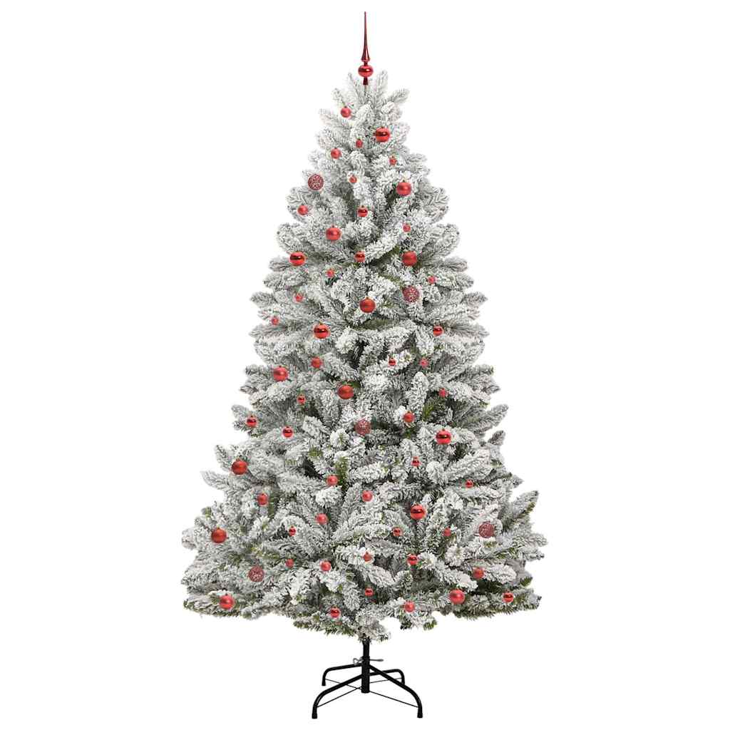 Kunstkerstboom Groen en Wit 270 cm PVC en Metaal