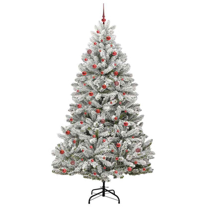Kunstkerstboom Groen en Wit 270 cm PVC en Metaal