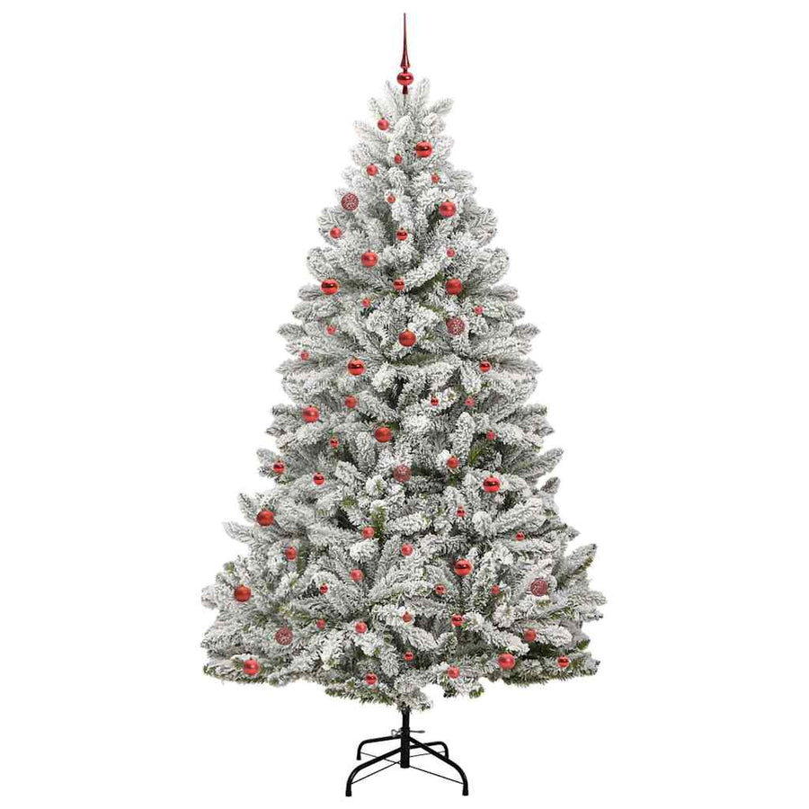 Kunstkerstboom Groen en Wit 270 cm PVC en Metaal