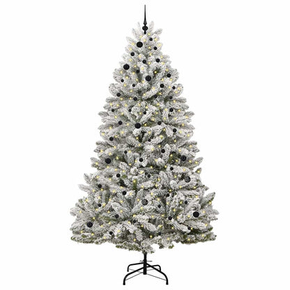 Kunstkerstboom Groen en Wit 270 cm PVC en Metaal