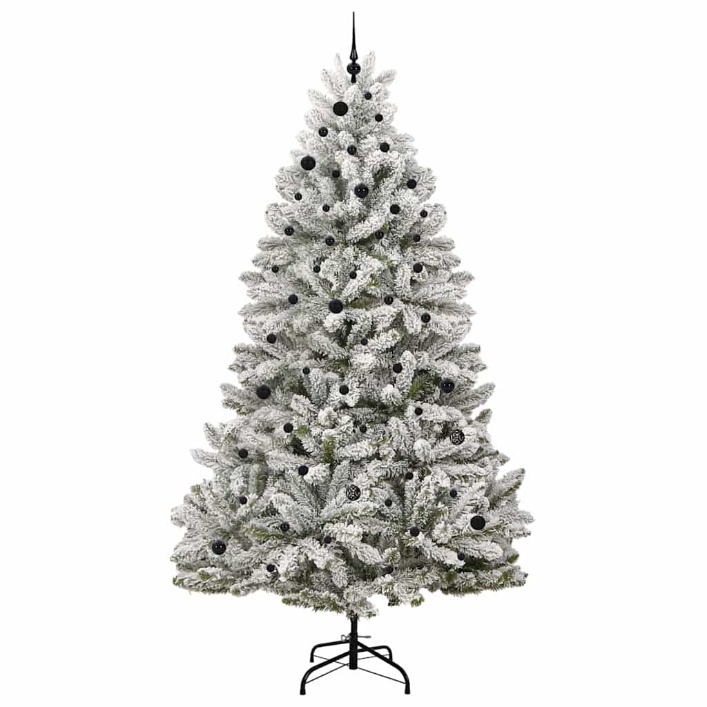 Kunstkerstboom Groen en Wit 270 cm PVC en Metaal