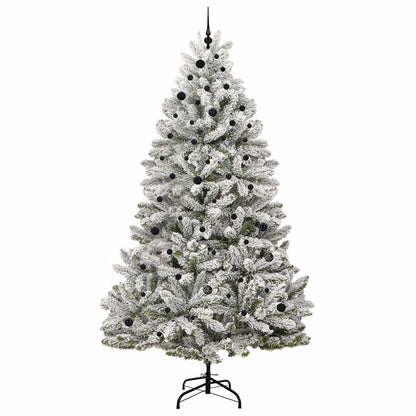 Kunstkerstboom Groen en Wit 270 cm PVC en Metaal