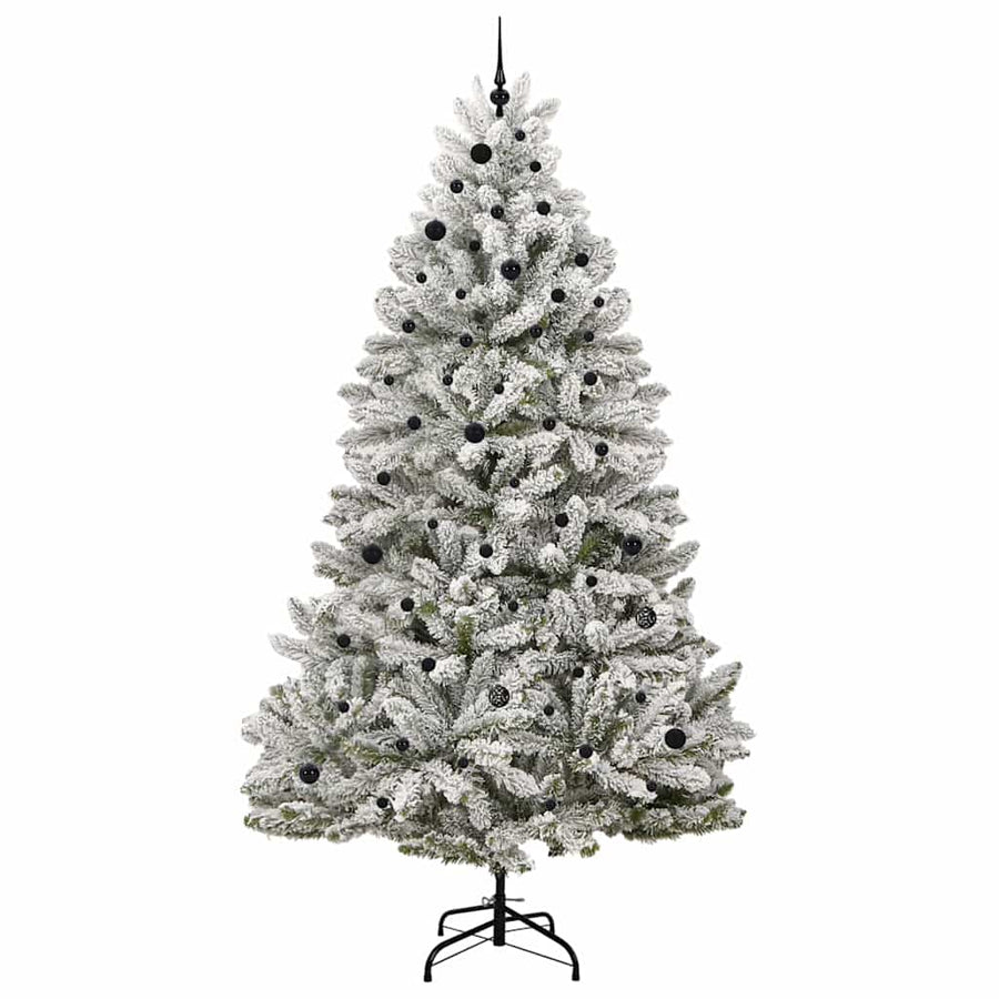 Kunstkerstboom Groen en Wit 270 cm PVC en Metaal