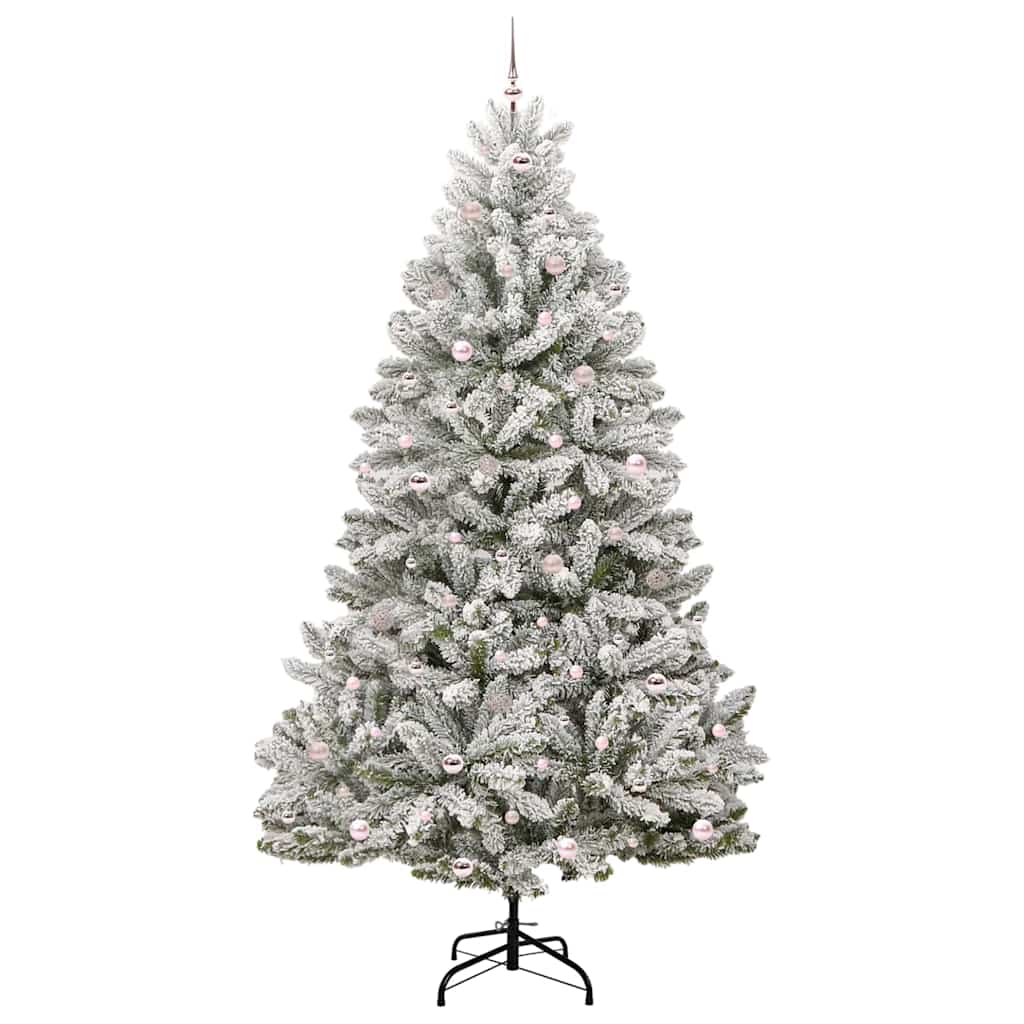 Kunstkerstboom Groen en Wit 270 cm PVC en Metaal