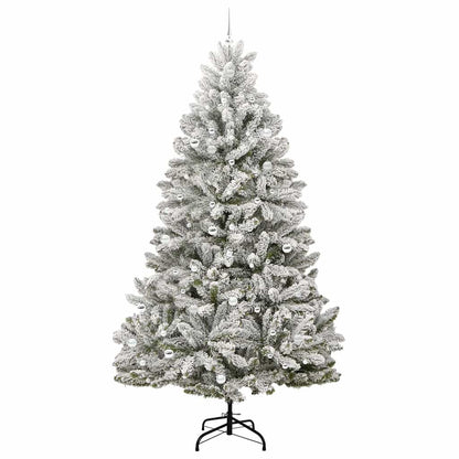 Kunstkerstboom Groen en Wit 270 cm PVC en Metaal