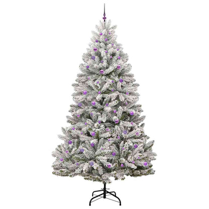 Kunstkerstboom Groen en Wit 270 cm PVC en Metaal