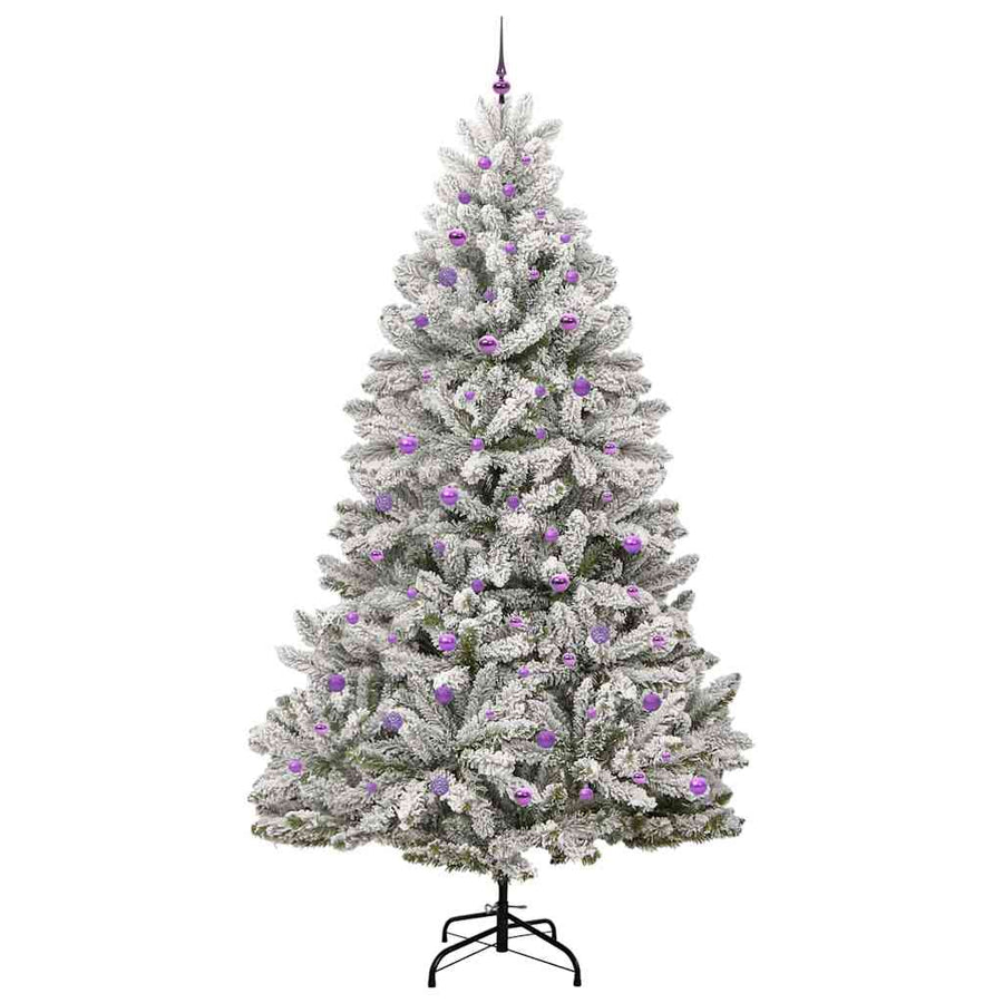 Kunstkerstboom Groen en Wit 270 cm PVC en Metaal
