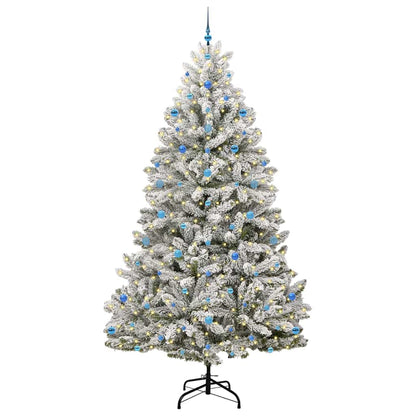Kunstkerstboom Groen en Wit 270 cm PVC en Metaal