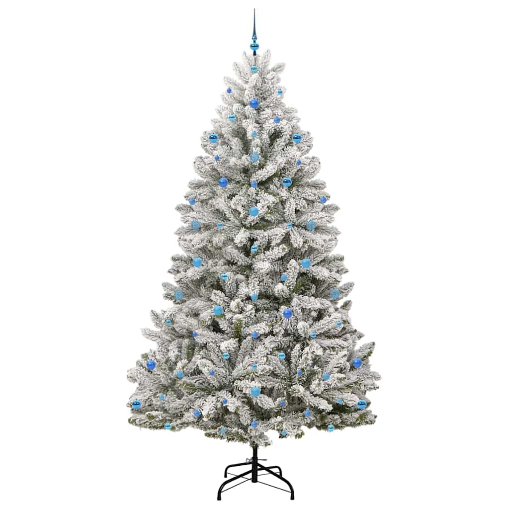 Kunstkerstboom Groen en Wit 270 cm PVC en Metaal