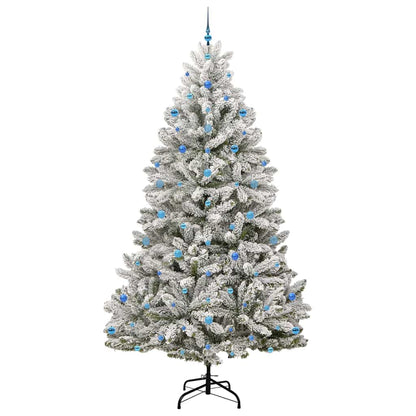 Kunstkerstboom Groen en Wit 270 cm PVC en Metaal