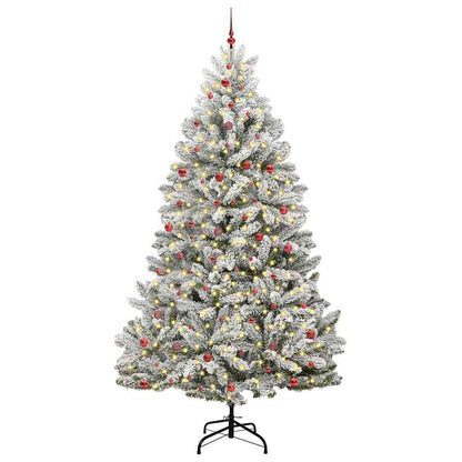 Kunstkerstboom Groen en Wit 300 cm PVC en Metaal