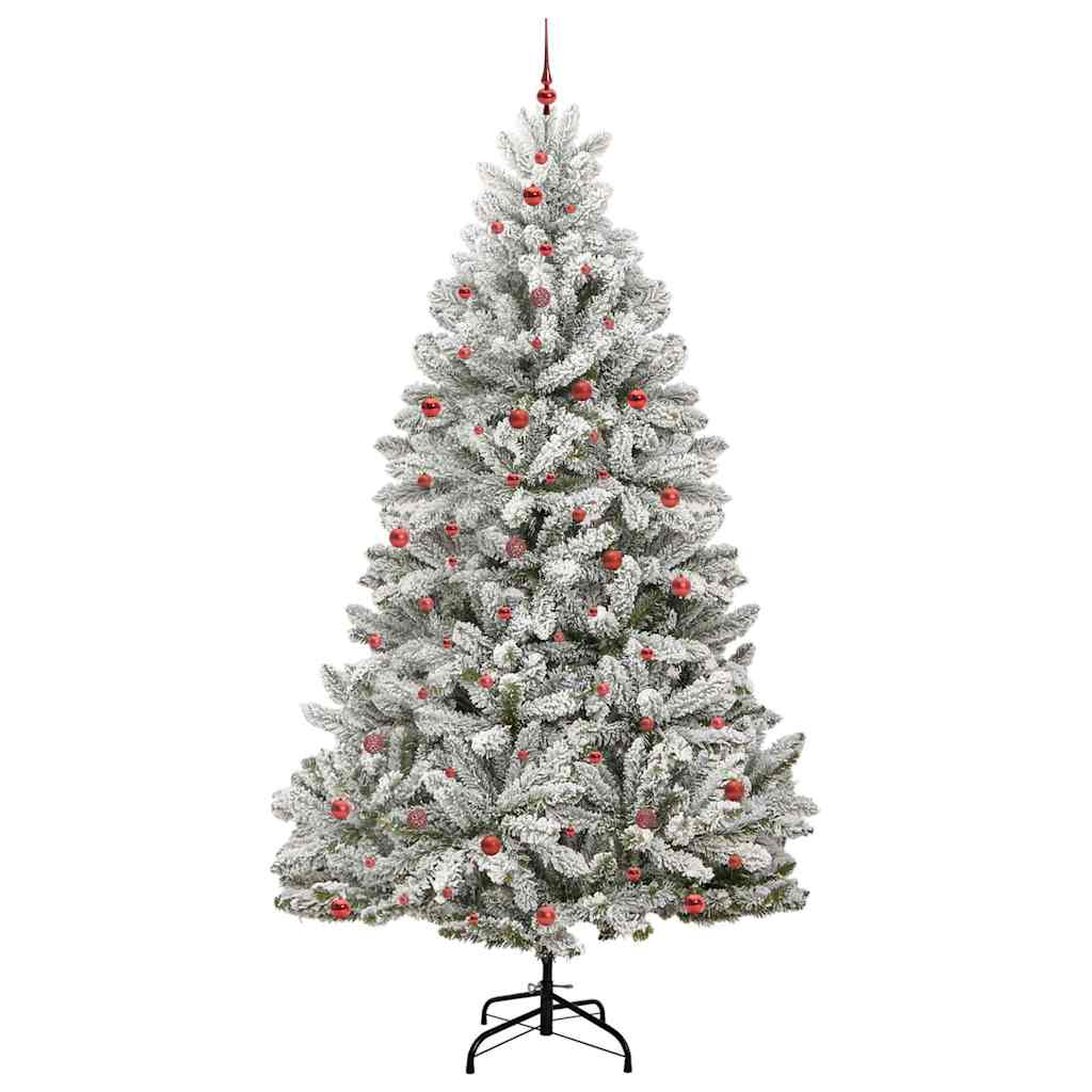 Kunstkerstboom Groen en Wit 300 cm PVC en Metaal