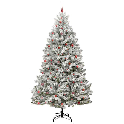 Kunstkerstboom Groen en Wit 300 cm PVC en Metaal