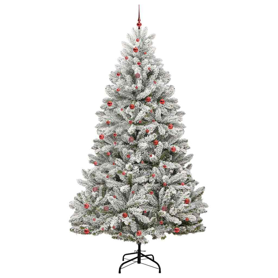 Kunstkerstboom Groen en Wit 300 cm PVC en Metaal