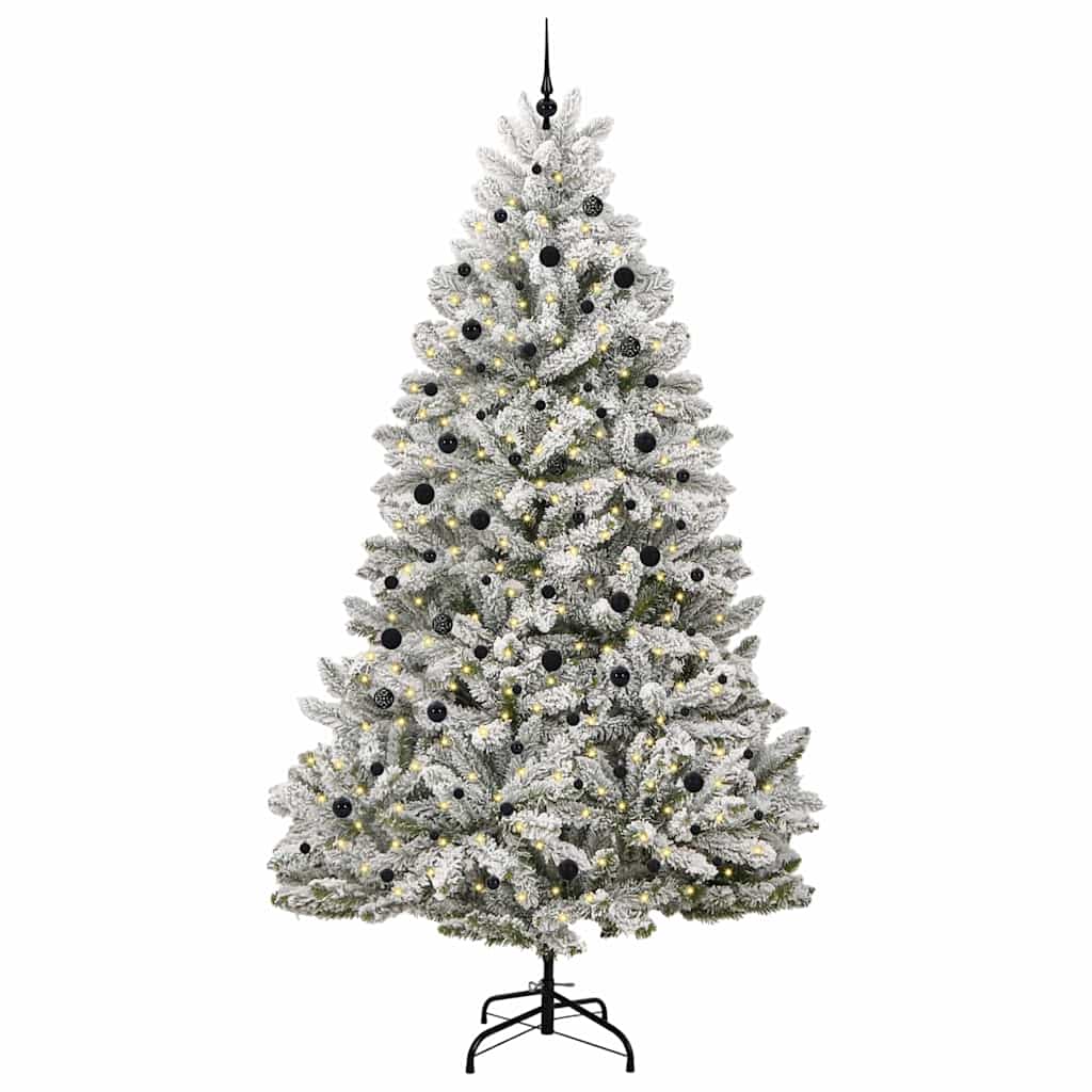 Kunstkerstboom Groen en Wit 300 cm PVC en Metaal