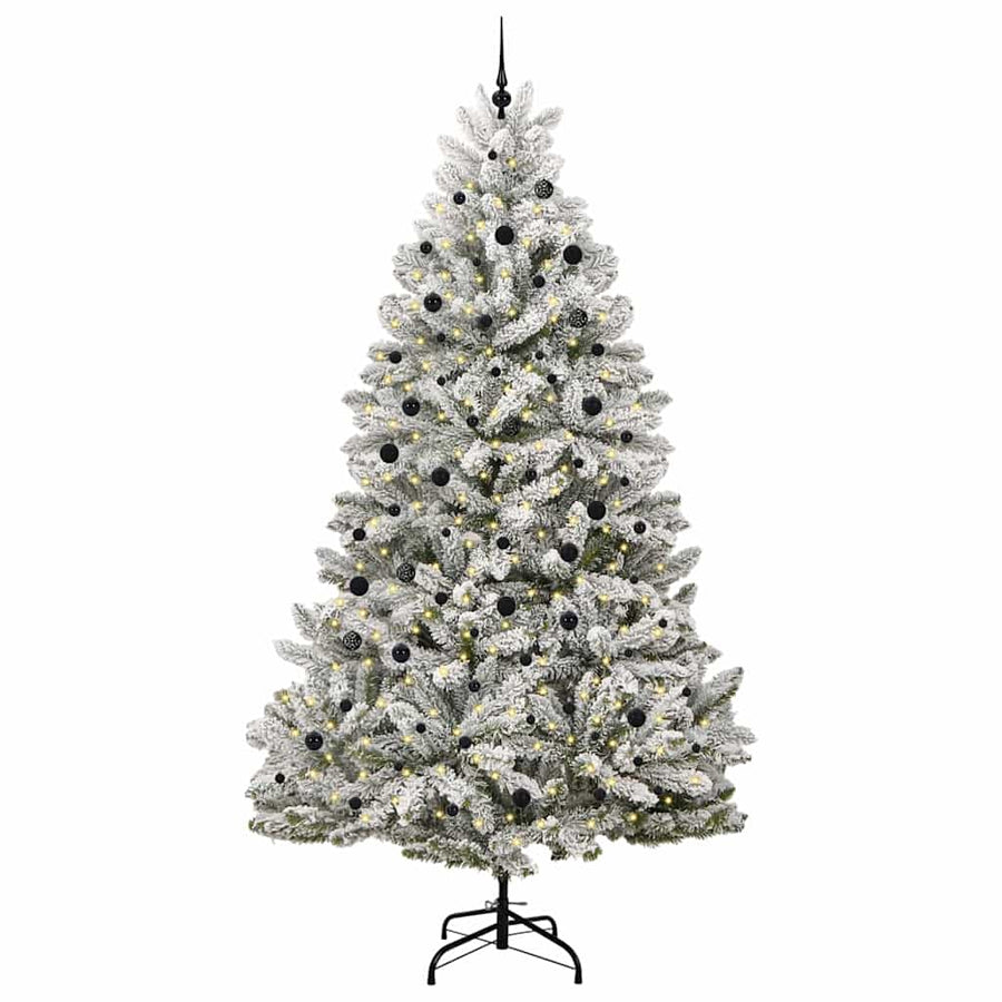 Kunstkerstboom Groen en Wit 300 cm PVC en Metaal