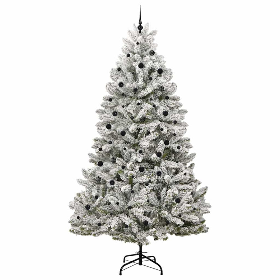 Kunstkerstboom Groen en Wit 300 cm PVC en Metaal