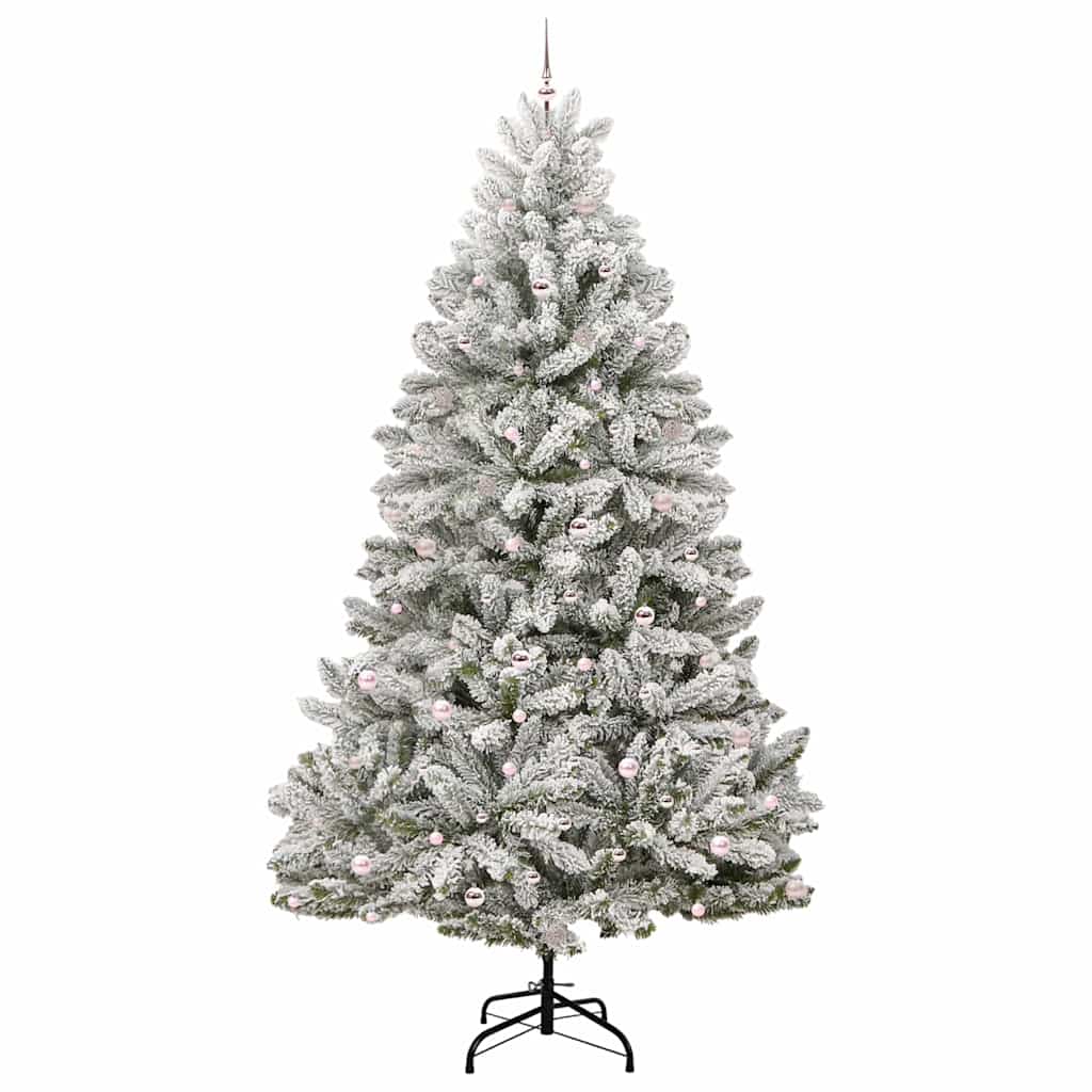Kunstkerstboom Groen en Wit 300 cm PVC en Metaal