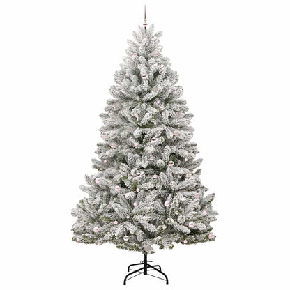 Kunstkerstboom Groen en Wit 300 cm PVC en Metaal