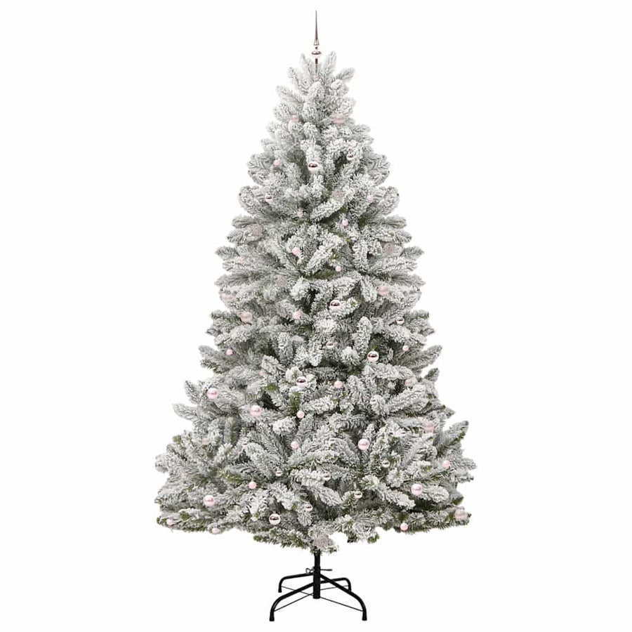 Kunstkerstboom Groen en Wit 300 cm PVC en Metaal