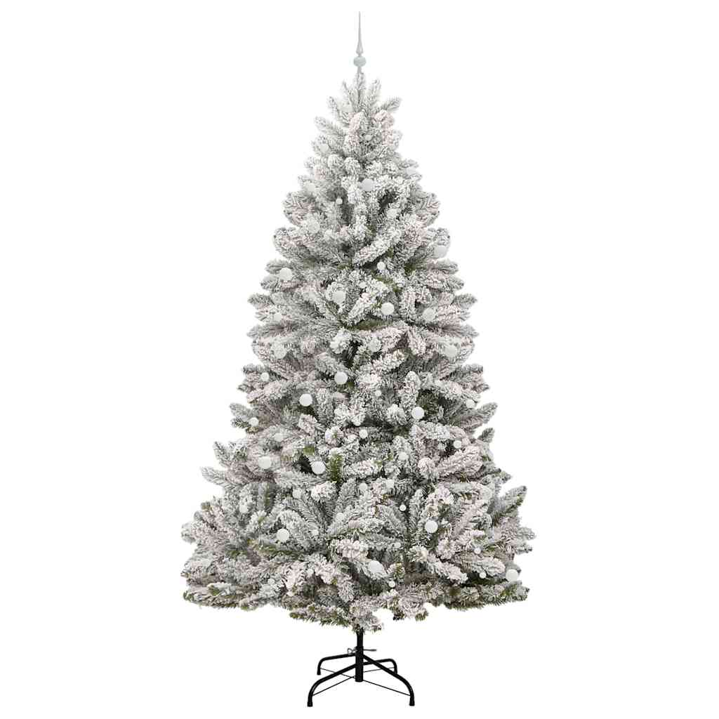 Kunstkerstboom Groen en Wit 300 cm PVC en Metaal