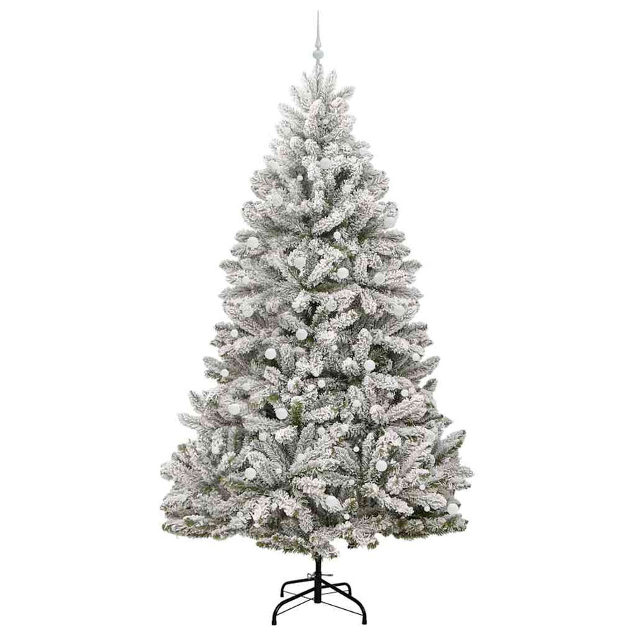 Kunstkerstboom Groen en Wit 300 cm PVC en Metaal