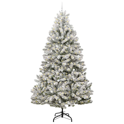 Kunstkerstboom met 300 LED Groen en Wit 300 cm PVC en Metaal