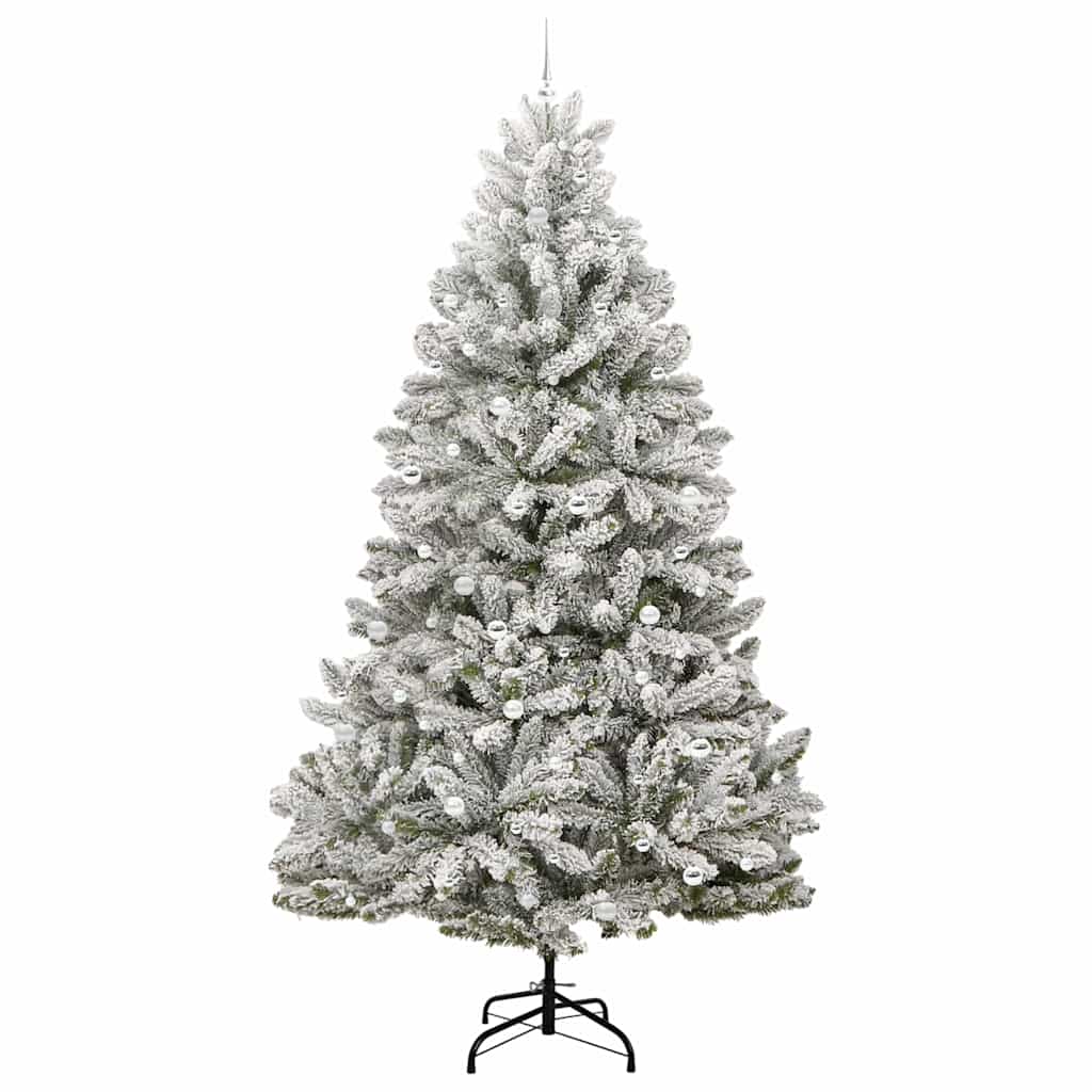 Kunstkerstboom met 300 LED Groen en Wit 300 cm PVC en Metaal
