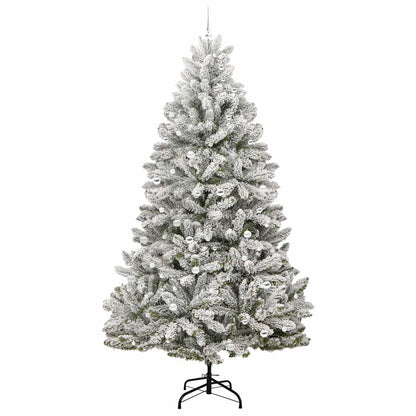 Kunstkerstboom met 300 LED Groen en Wit 300 cm PVC en Metaal