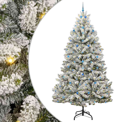 Kunstkerstboom Groen en Wit 300 cm PVC en Metaal
