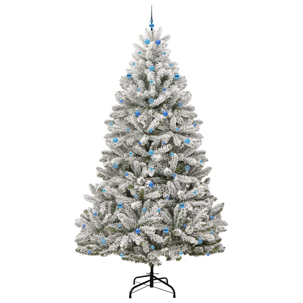 Kunstkerstboom Groen en Wit 300 cm PVC en Metaal