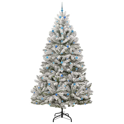 Kunstkerstboom Groen en Wit 300 cm PVC en Metaal