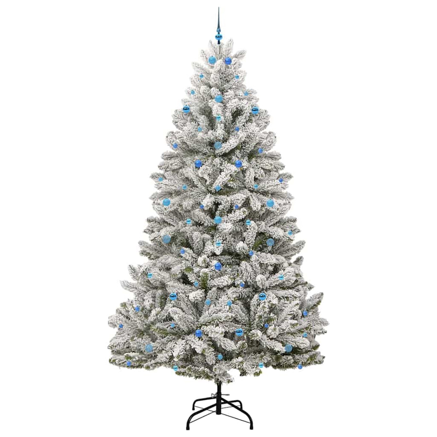 Kunstkerstboom Groen en Wit 300 cm PVC en Metaal