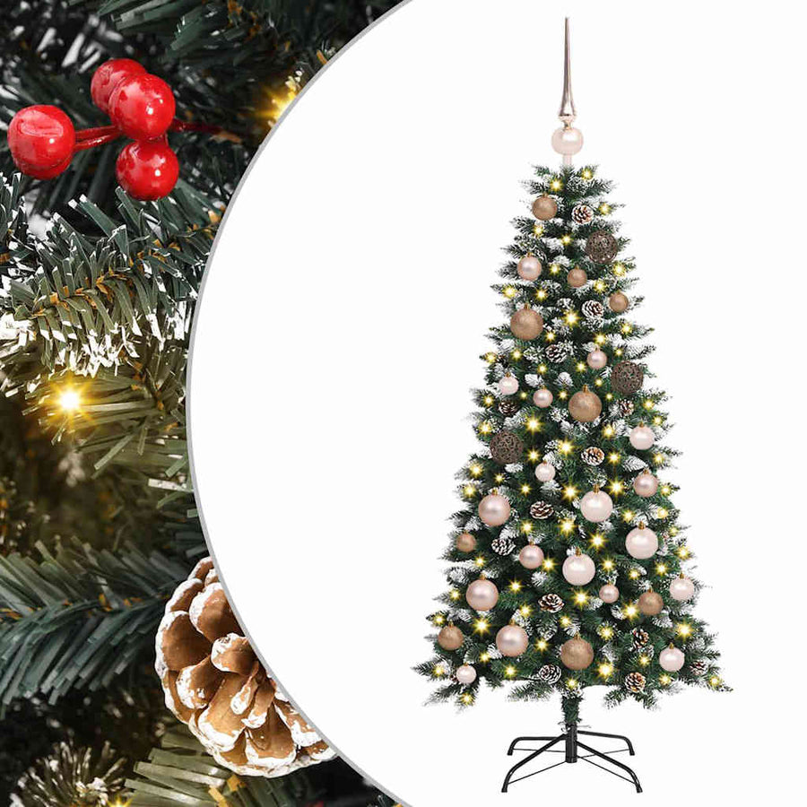 Kunstkerstboom met 150 LED Groen 120 cm PVC en Plastic en Staal