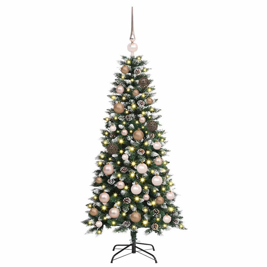 Kunstkerstboom met 150 LED Groen 120 cm PVC en Plastic en Staal