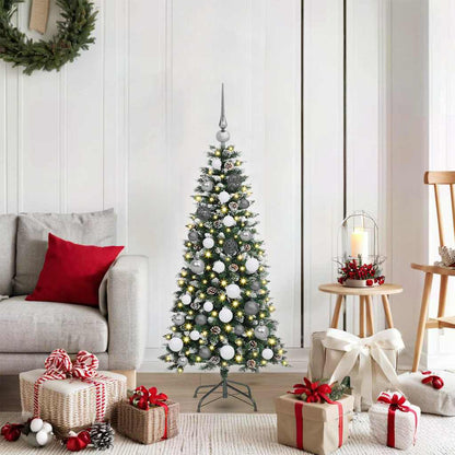 Kunstkerstboom with Decorative String Lights Groen 120 cm PVC