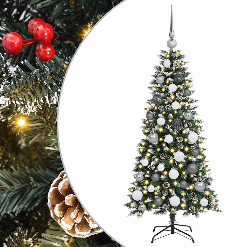 Kunstkerstboom with Decorative String Lights Groen 120 cm PVC