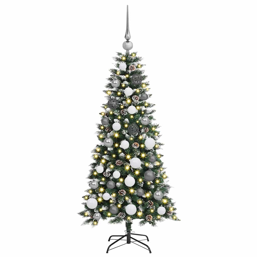Kunstkerstboom with Decorative String Lights Groen 120 cm PVC