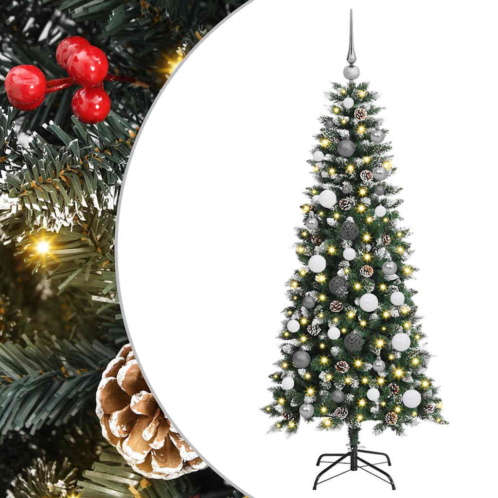 Kunstkerstboom with Decorative String Lights Groen 150 cm PVC