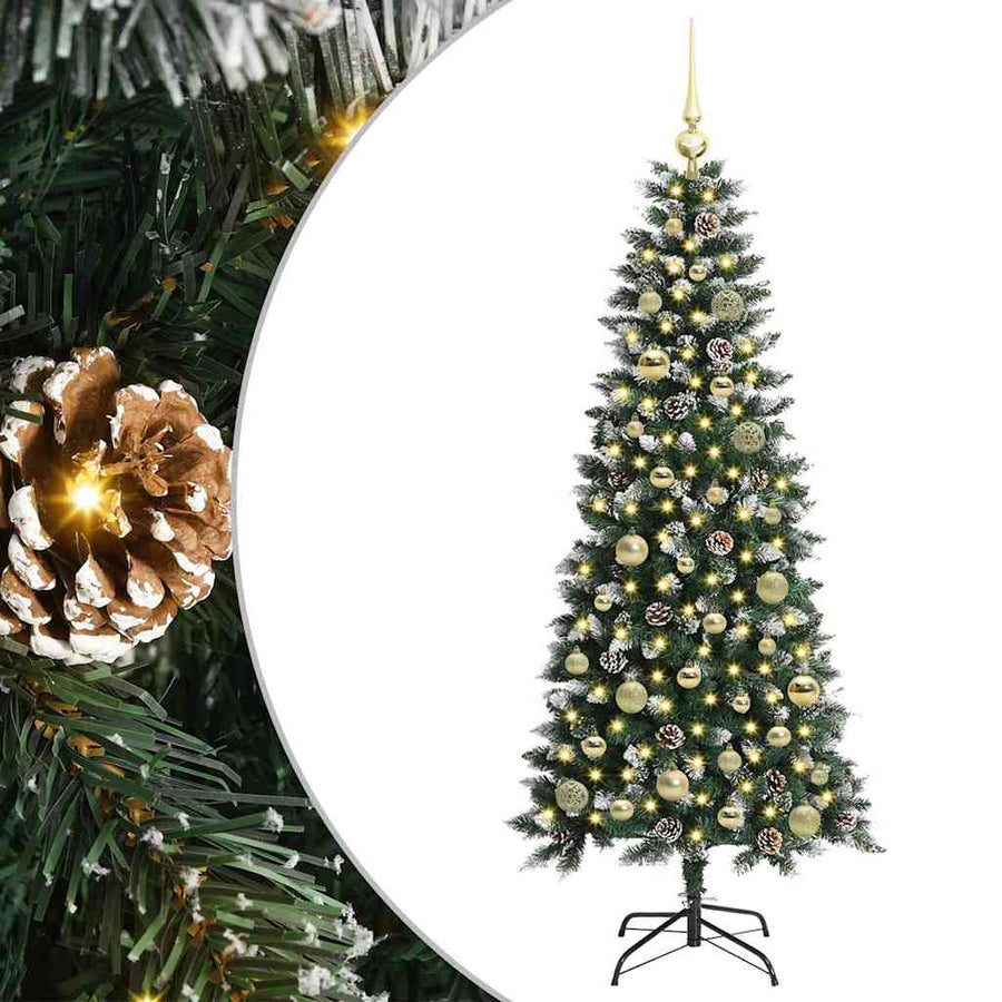 Kunstkerstboom Groen 66 x 66 x 150 cm PVC en Plastic en Staal