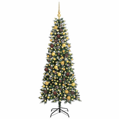 Kunstkerstboom met 300 LED Groen 180 cm PVC en Plastic en Staal