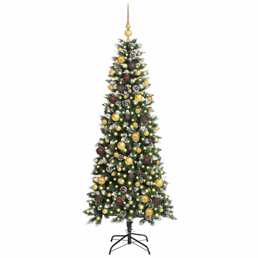 Kunstkerstboom met 300 LED Groen 180 cm PVC en Plastic en Staal
