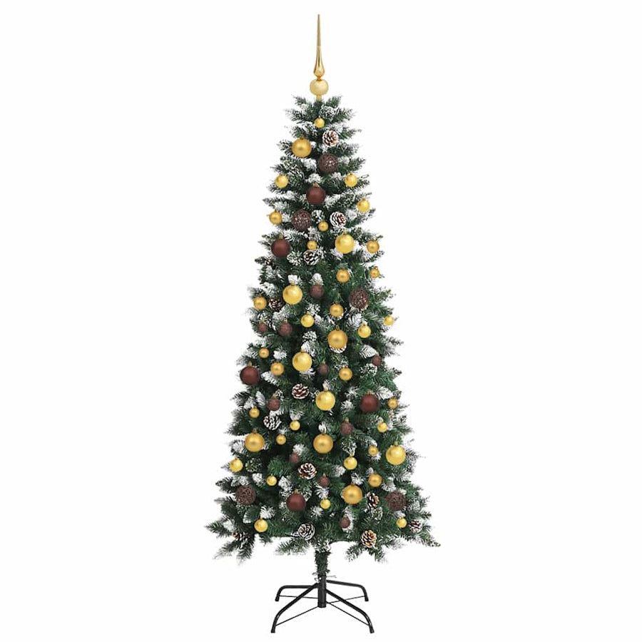 Kunstkerstboom met 300 LED Groen 180 cm PVC en Plastic en Staal