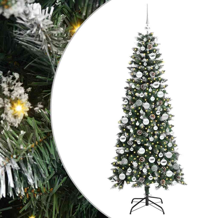 Kunstkerstboom Groen 76 x 76 x 150 cm PVC en Plastic en Staal