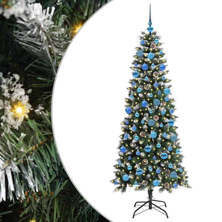 Kunstkerstboom Groen 76 x 76 x 150 cm PVC en Plastic en Staal